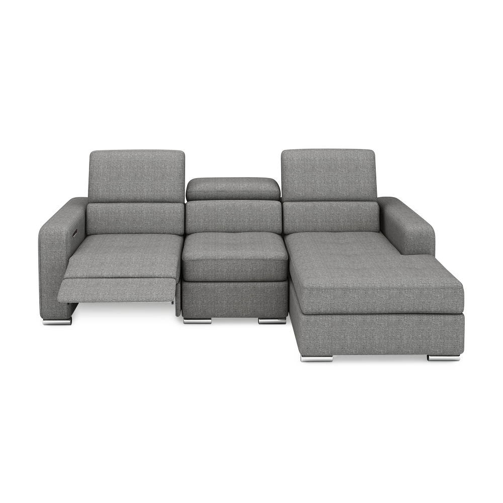 KELBY – Modular Leather Sofa with Extendable Seat & Motorised Incliner (L-Shaped)