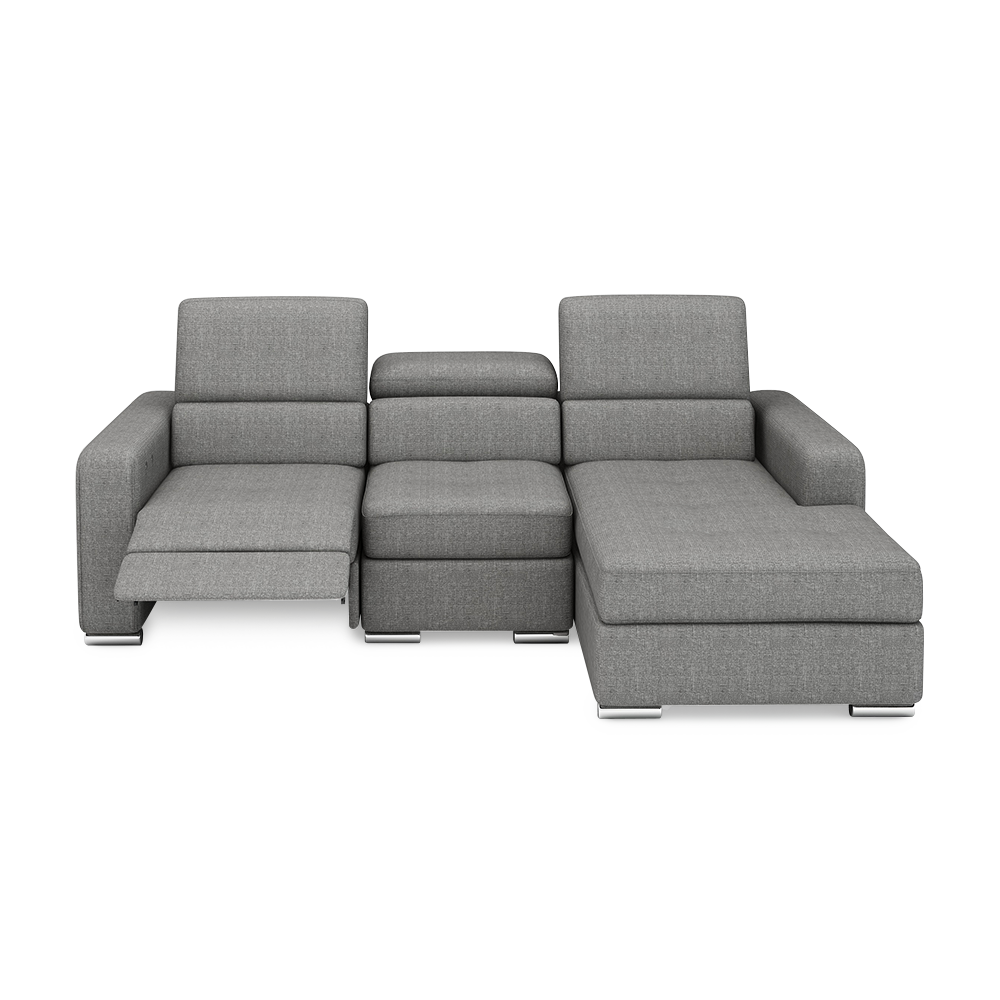 KELBY – Modular Leather Sofa with Extendable Seat & Motorised Incliner (L-Shaped)