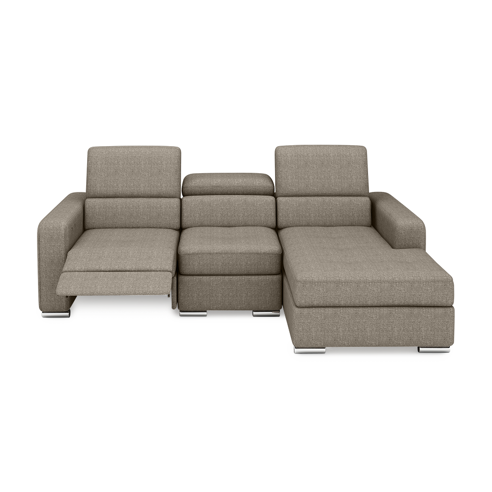 KELBY – Modular Leather Sofa with Extendable Seat & Motorised Incliner (L-Shaped)