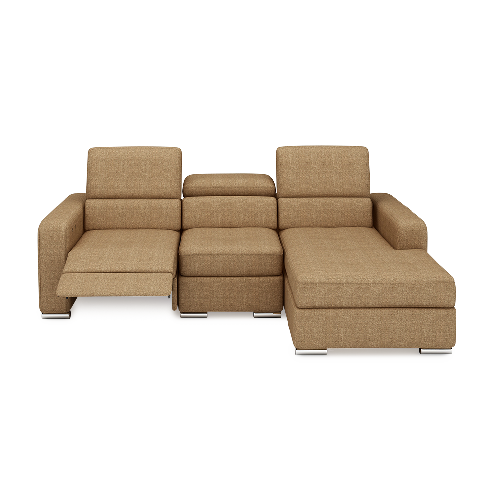 KELBY – Modular Leather Sofa with Extendable Seat & Motorised Incliner (L-Shaped)