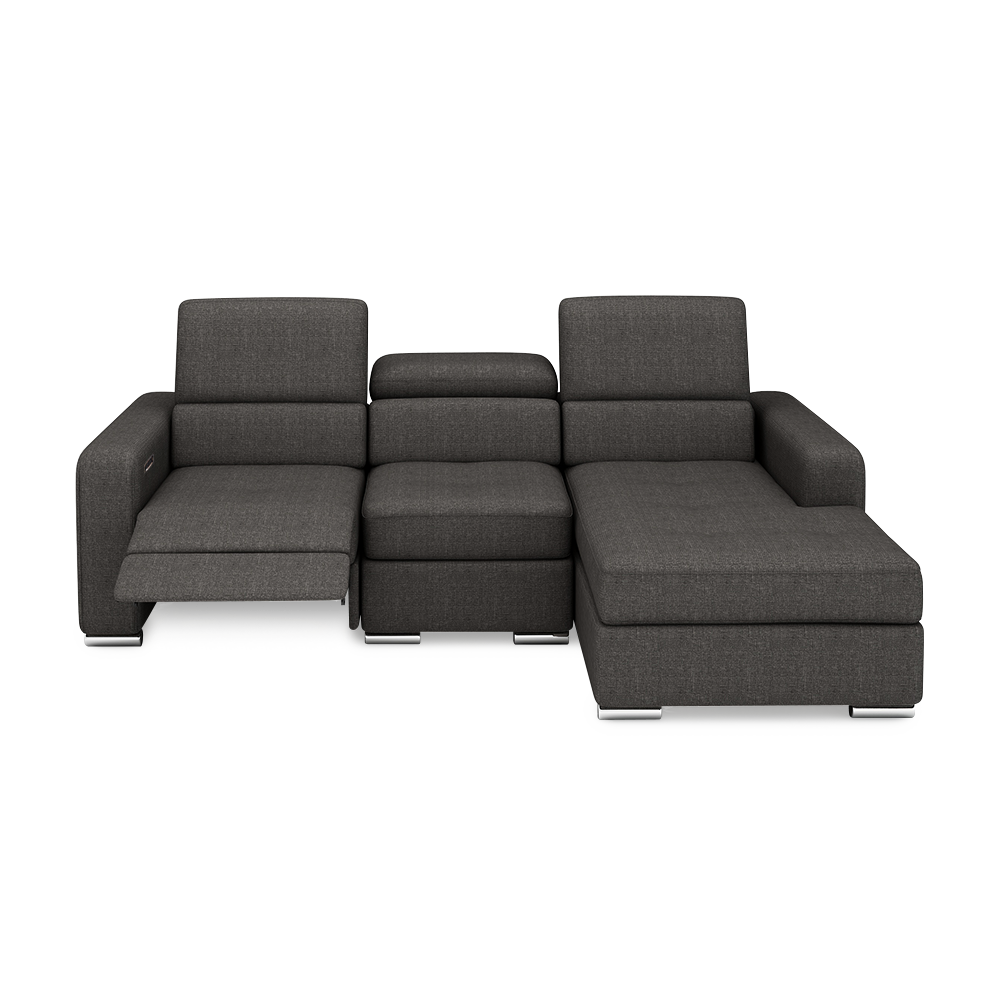 KELBY – Modular Leather Sofa with Extendable Seat & Motorised Incliner (L-Shaped)