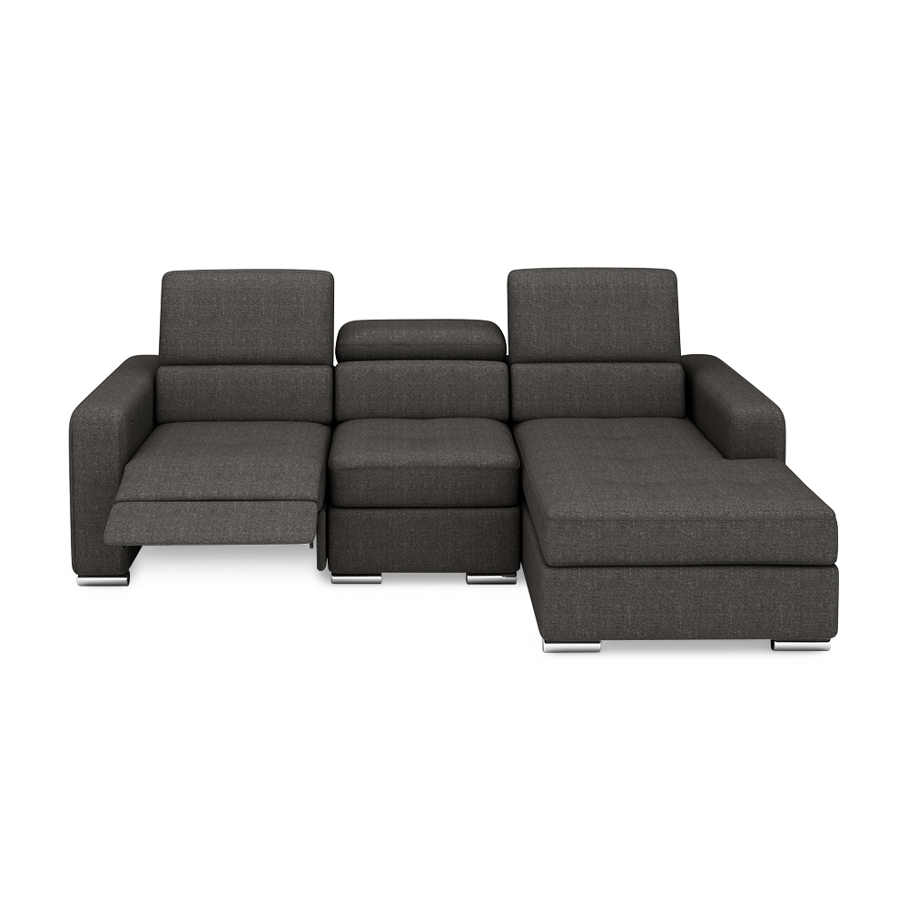 KELBY – Modular Leather Sofa with Extendable Seat & Motorised Incliner (L-Shaped)