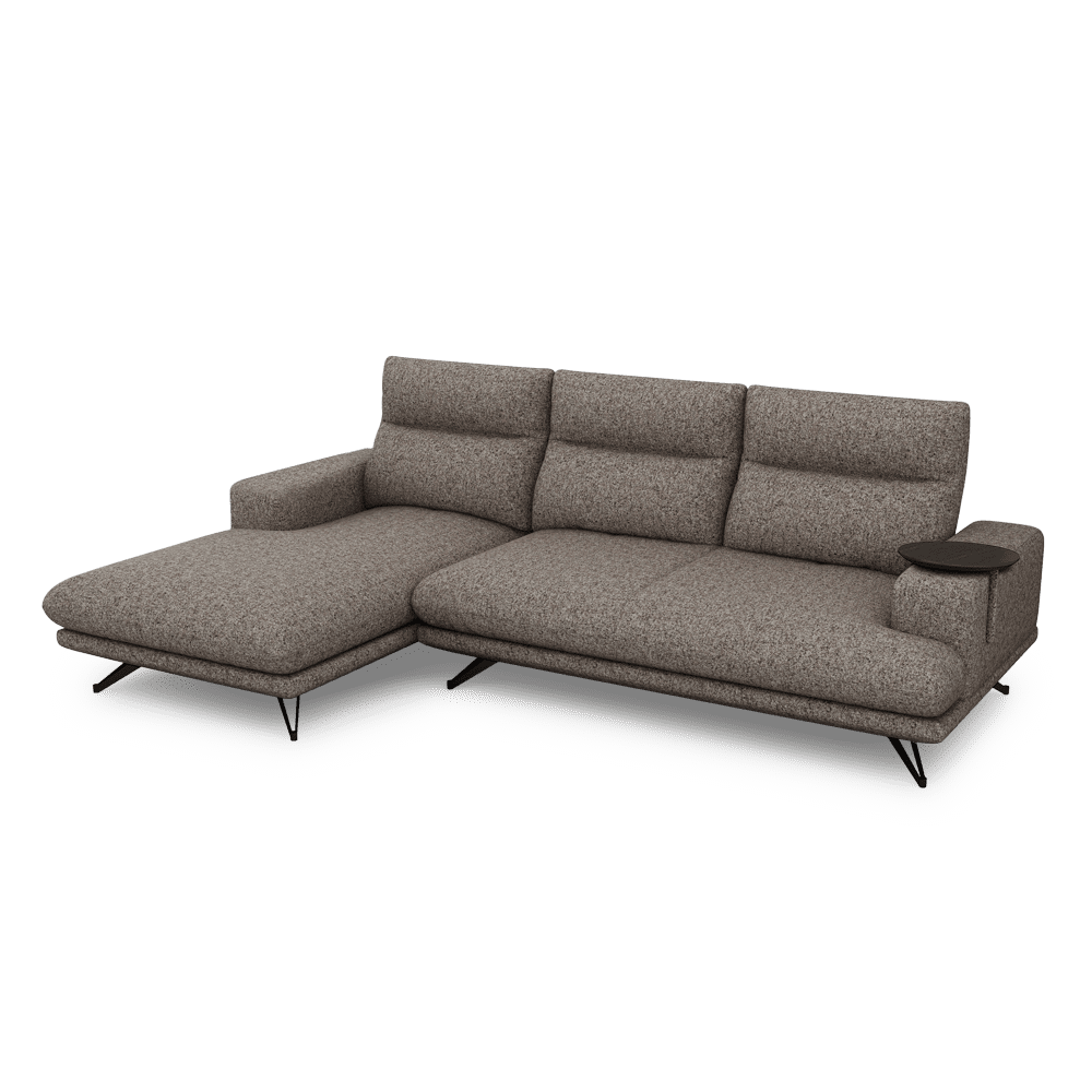 GAVORA – Push-Back Fabric Sofa with Adjustable Backrest (L-Shaped-Left)