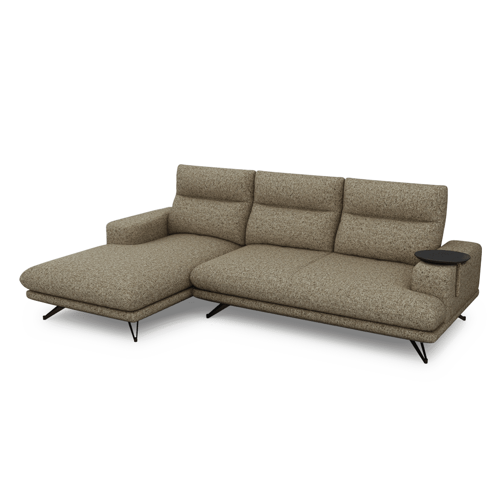 GAVORA – Push-Back Fabric Sofa with Adjustable Backrest (L-Shaped-Left)