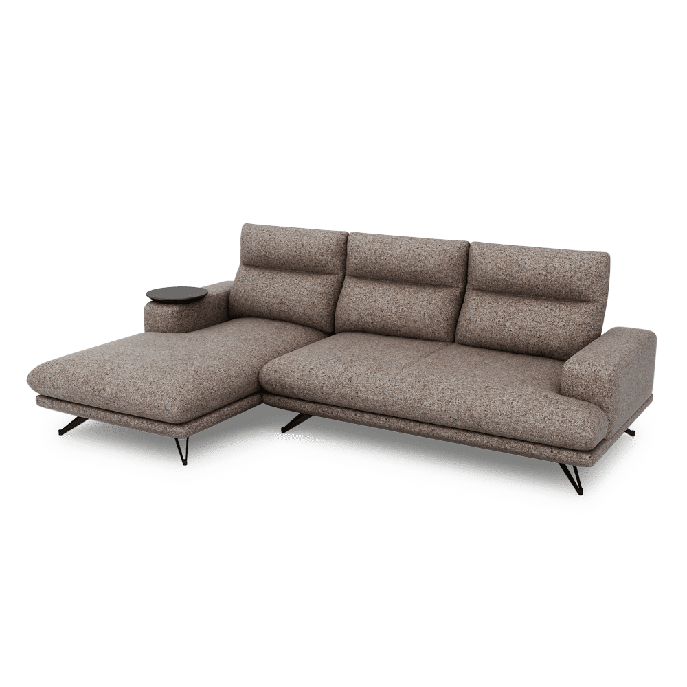 GAVORA – Push-Back Fabric Sofa with Adjustable Backrest (L-Shaped-Left)