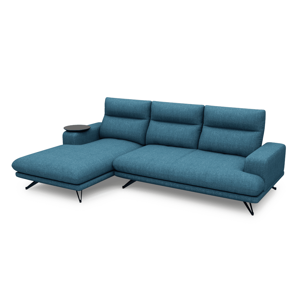 GAVORA – Push-Back Fabric Sofa with Adjustable Backrest (L-Shaped-Left)