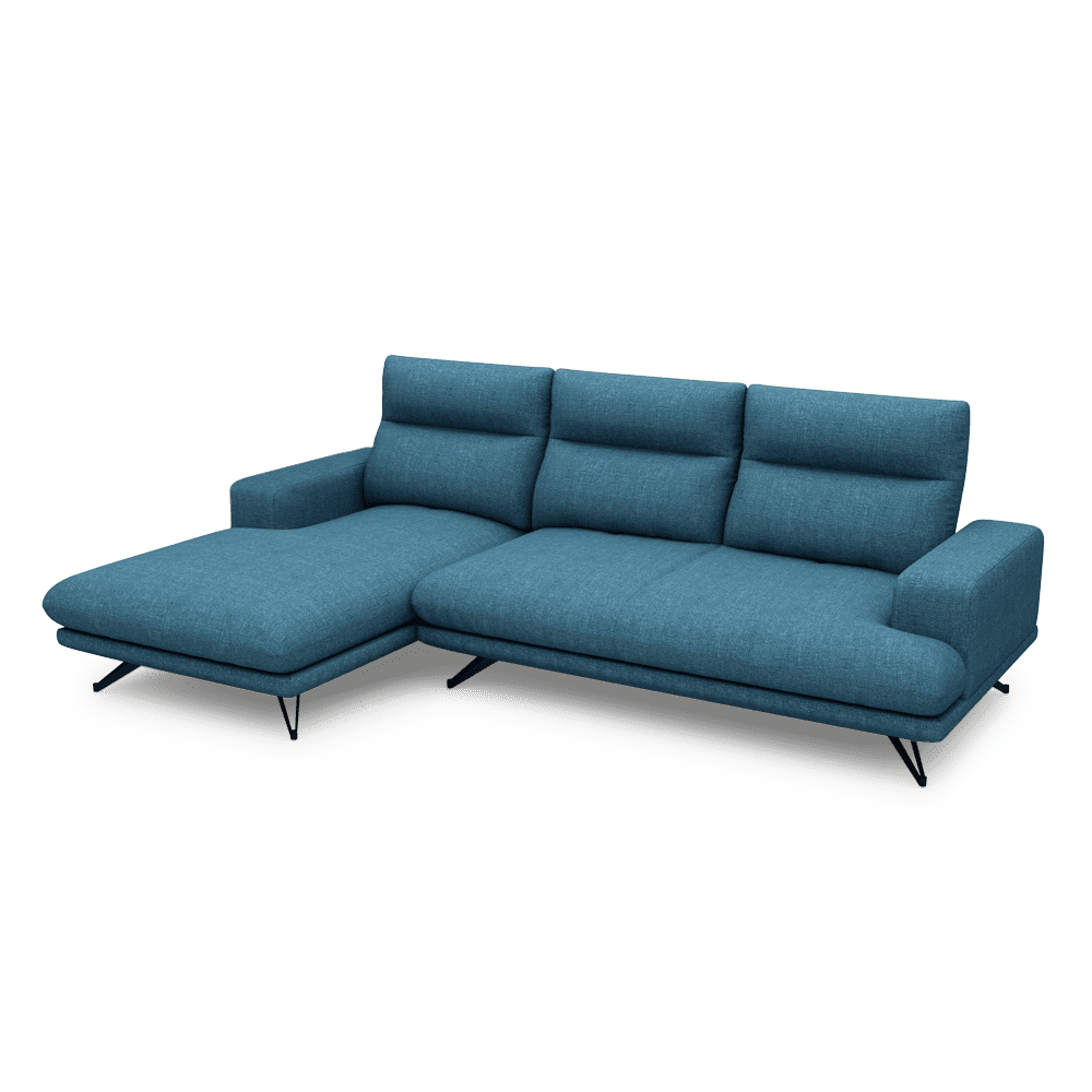 GAVORA – Push-Back Fabric Sofa with Adjustable Backrest (L-Shaped-Left)