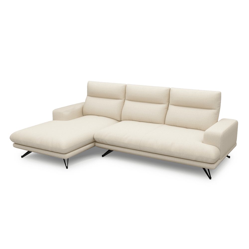 GAVORA – Push-Back Fabric Sofa with Adjustable Backrest (L-Shaped-Left)