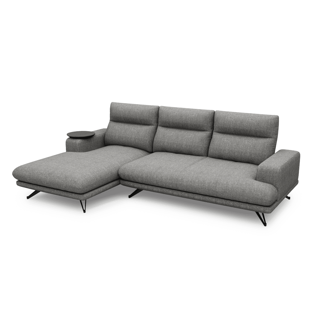 GAVORA – Push-Back Fabric Sofa with Adjustable Backrest (L-Shaped-Left)