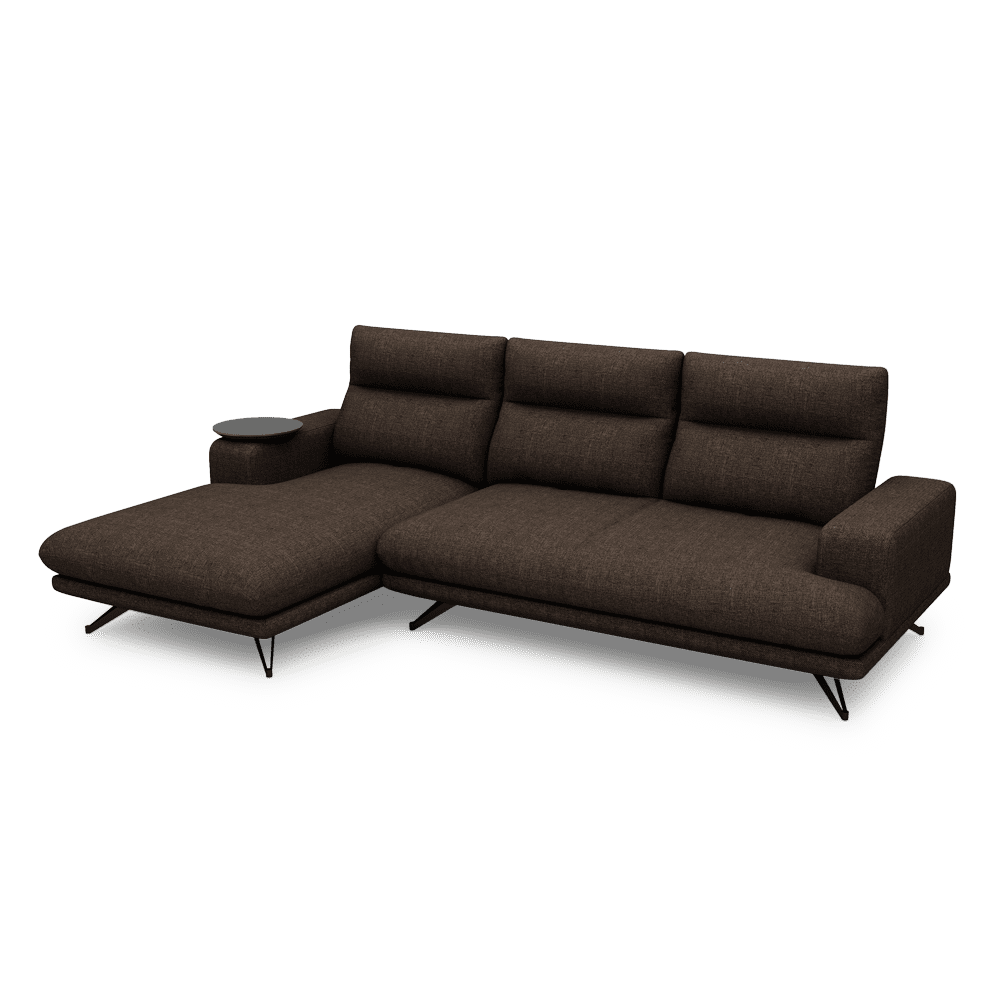 GAVORA – Push-Back Fabric Sofa with Adjustable Backrest (L-Shaped-Left)