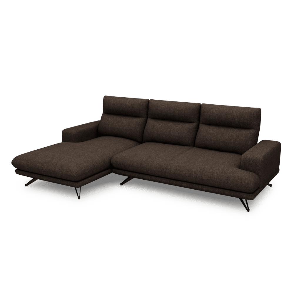 GAVORA – Push-Back Fabric Sofa with Adjustable Backrest (L-Shaped-Left)