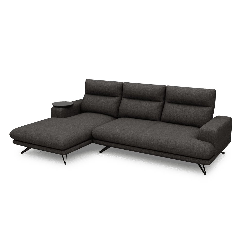 GAVORA – Push-Back Fabric Sofa with Adjustable Backrest (L-Shaped-Left)