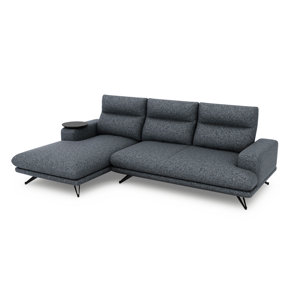 GAVORA – Push-Back Fabric Sofa with Adjustable Backrest (L-Shaped-Left)