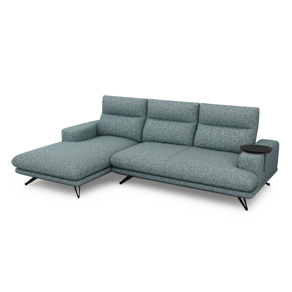 GAVORA – Push-Back Fabric Sofa with Adjustable Backrest (L-Shaped-Left)