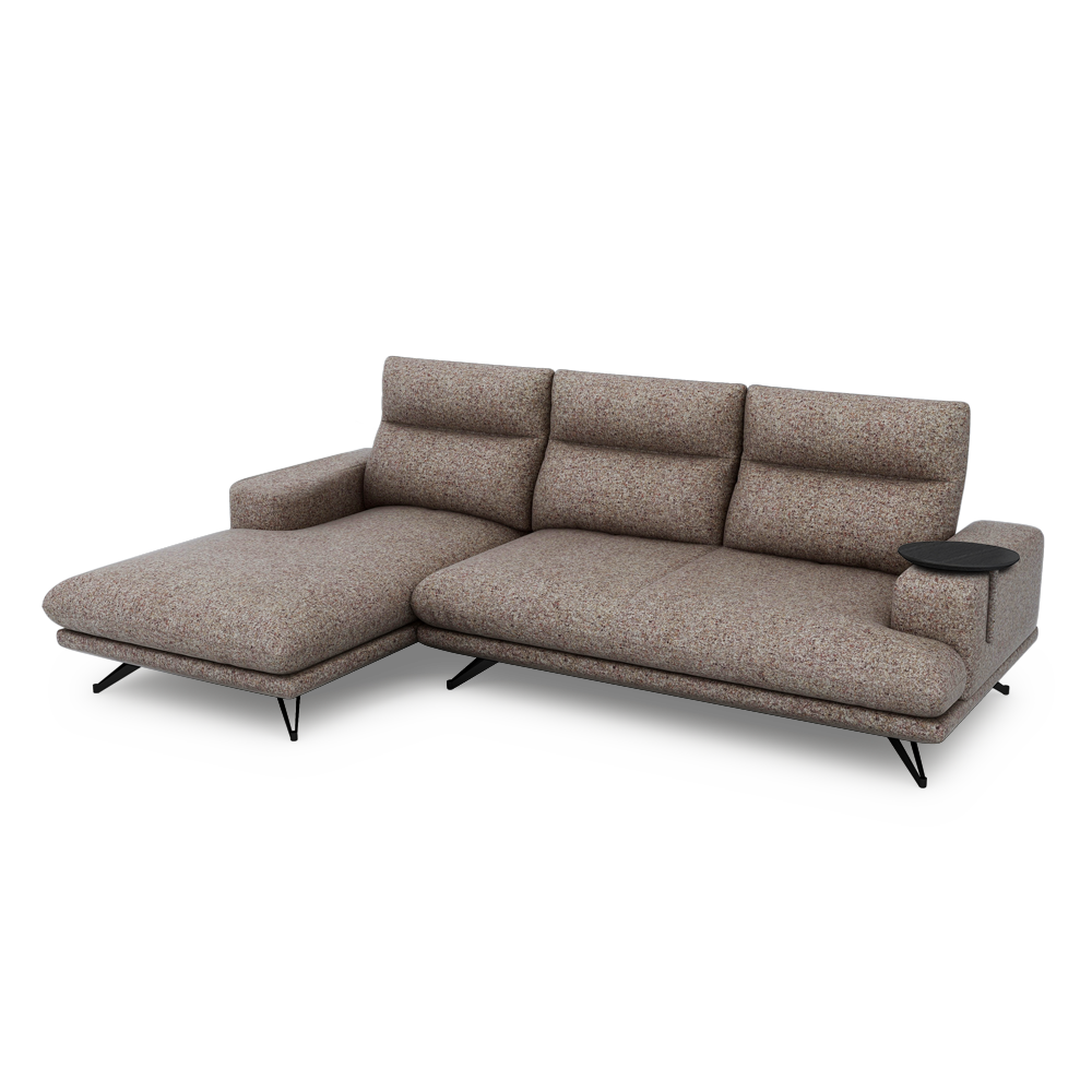GAVORA – Push-Back Fabric Sofa with Adjustable Backrest (L-Shaped-Left)