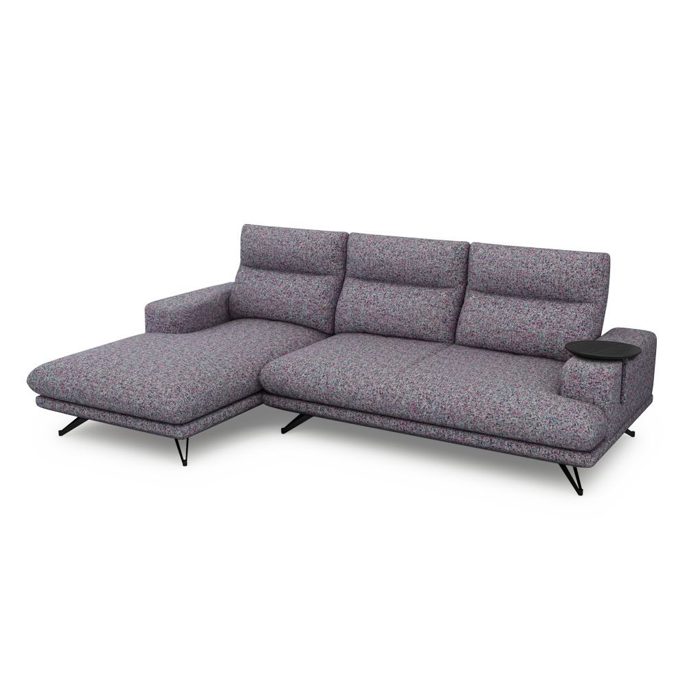 GAVORA – Push-Back Fabric Sofa with Adjustable Backrest (L-Shaped-Left)