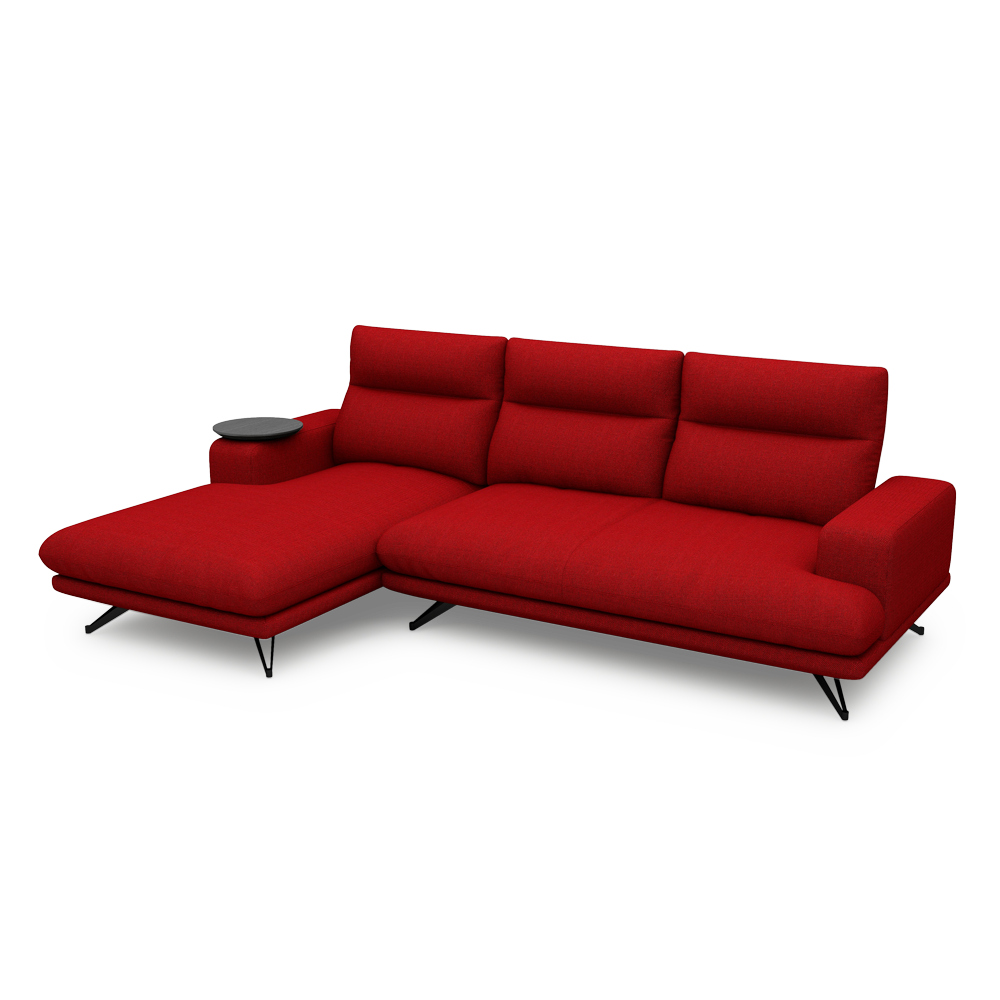 GAVORA – Push-Back Fabric Sofa with Adjustable Backrest (L-Shaped-Left)