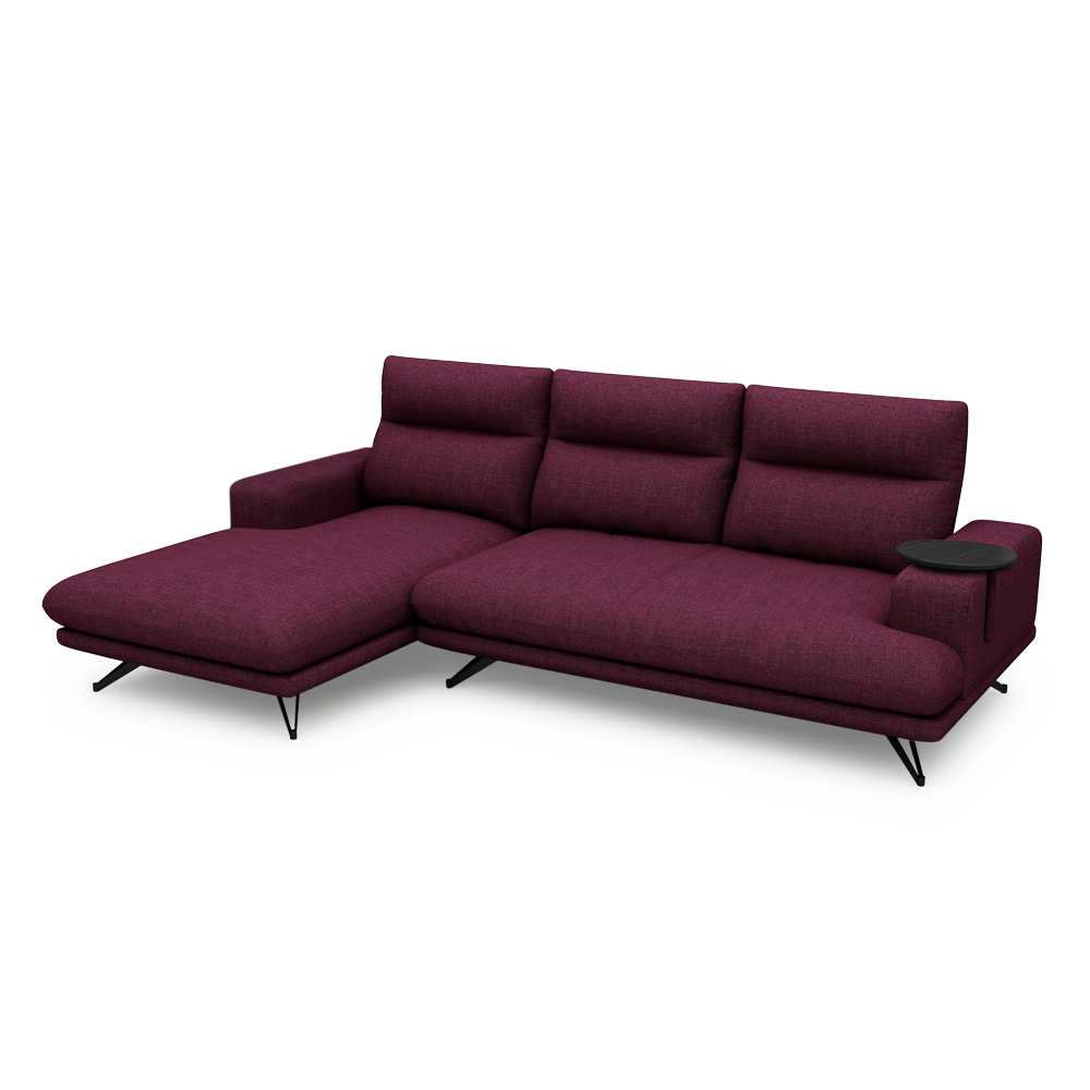 GAVORA – Push-Back Fabric Sofa with Adjustable Backrest (L-Shaped-Left)