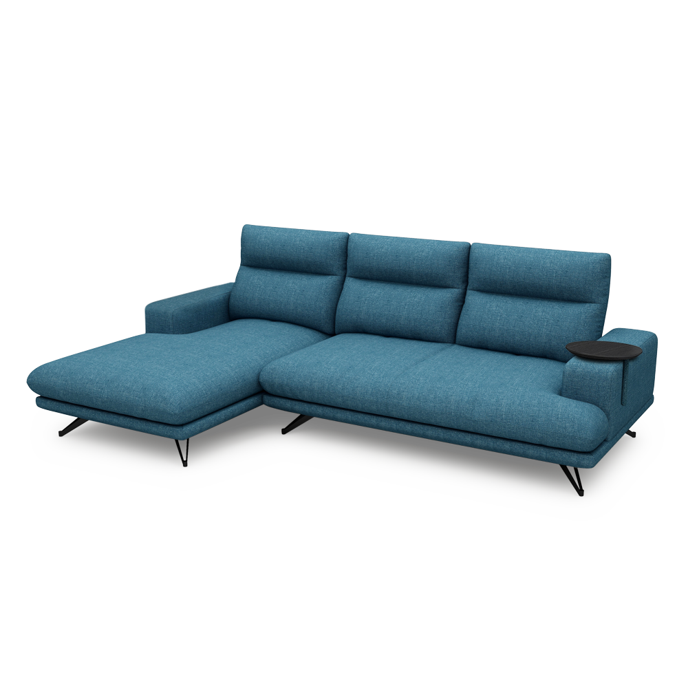 GAVORA – Push-Back Fabric Sofa with Adjustable Backrest (L-Shaped-Left)