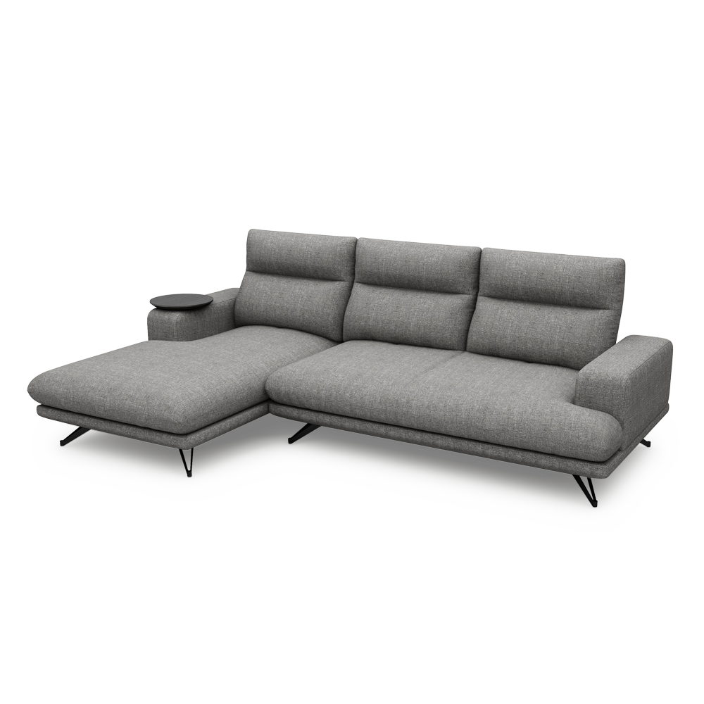 GAVORA – Push-Back Fabric Sofa with Adjustable Backrest (L-Shaped-Left)
