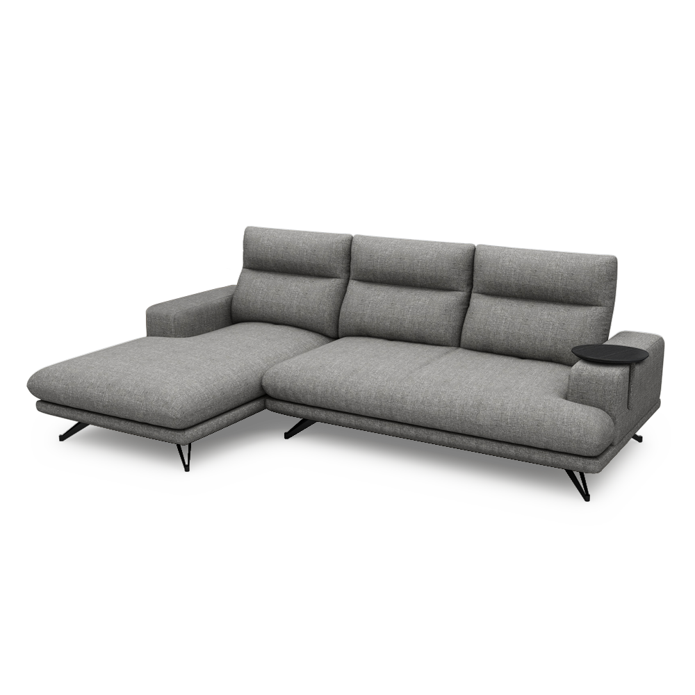 GAVORA – Push-Back Fabric Sofa with Adjustable Backrest (L-Shaped-Left)