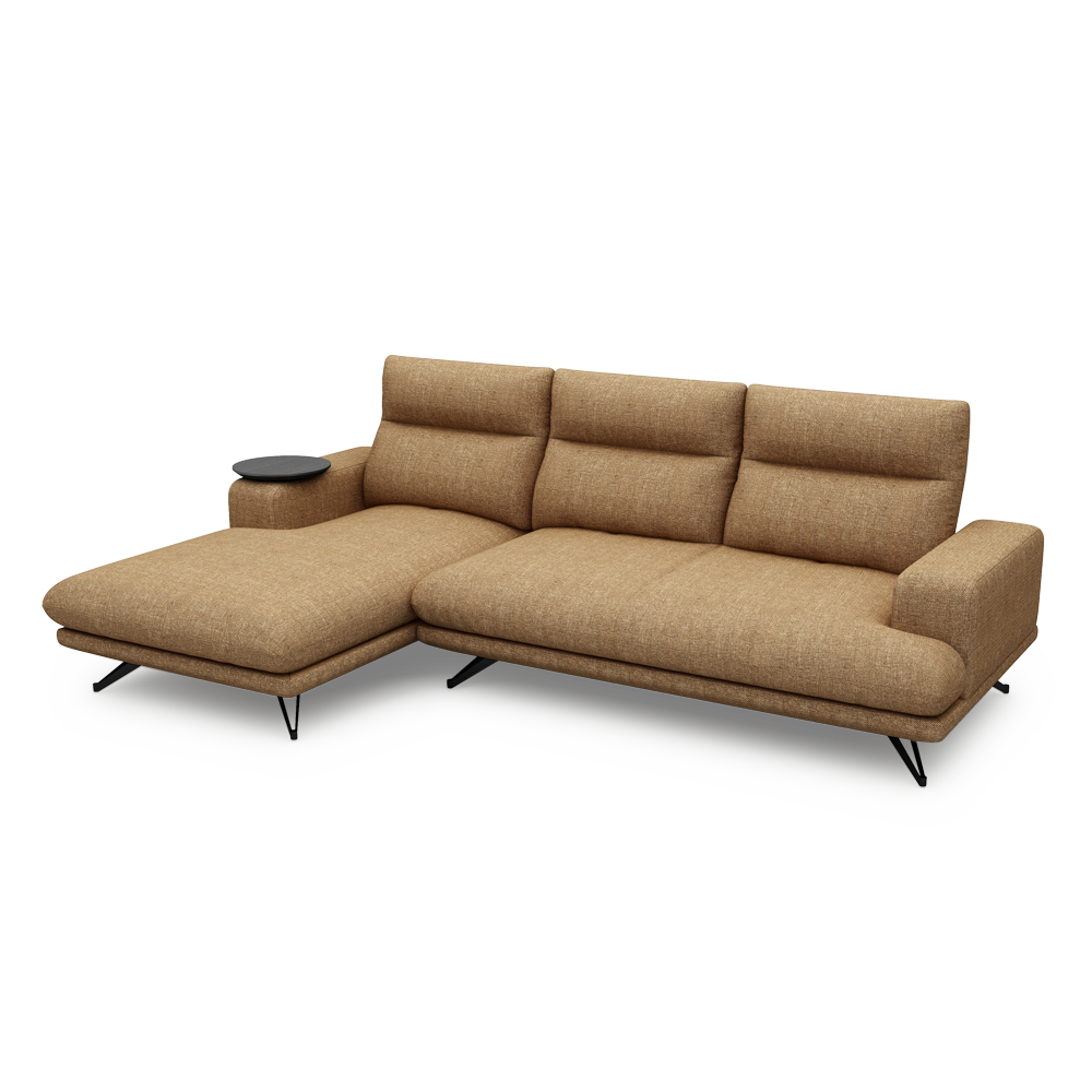 GAVORA – Push-Back Fabric Sofa with Adjustable Backrest (L-Shaped-Left)
