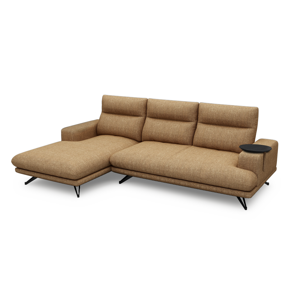 GAVORA – Push-Back Fabric Sofa with Adjustable Backrest (L-Shaped-Left)