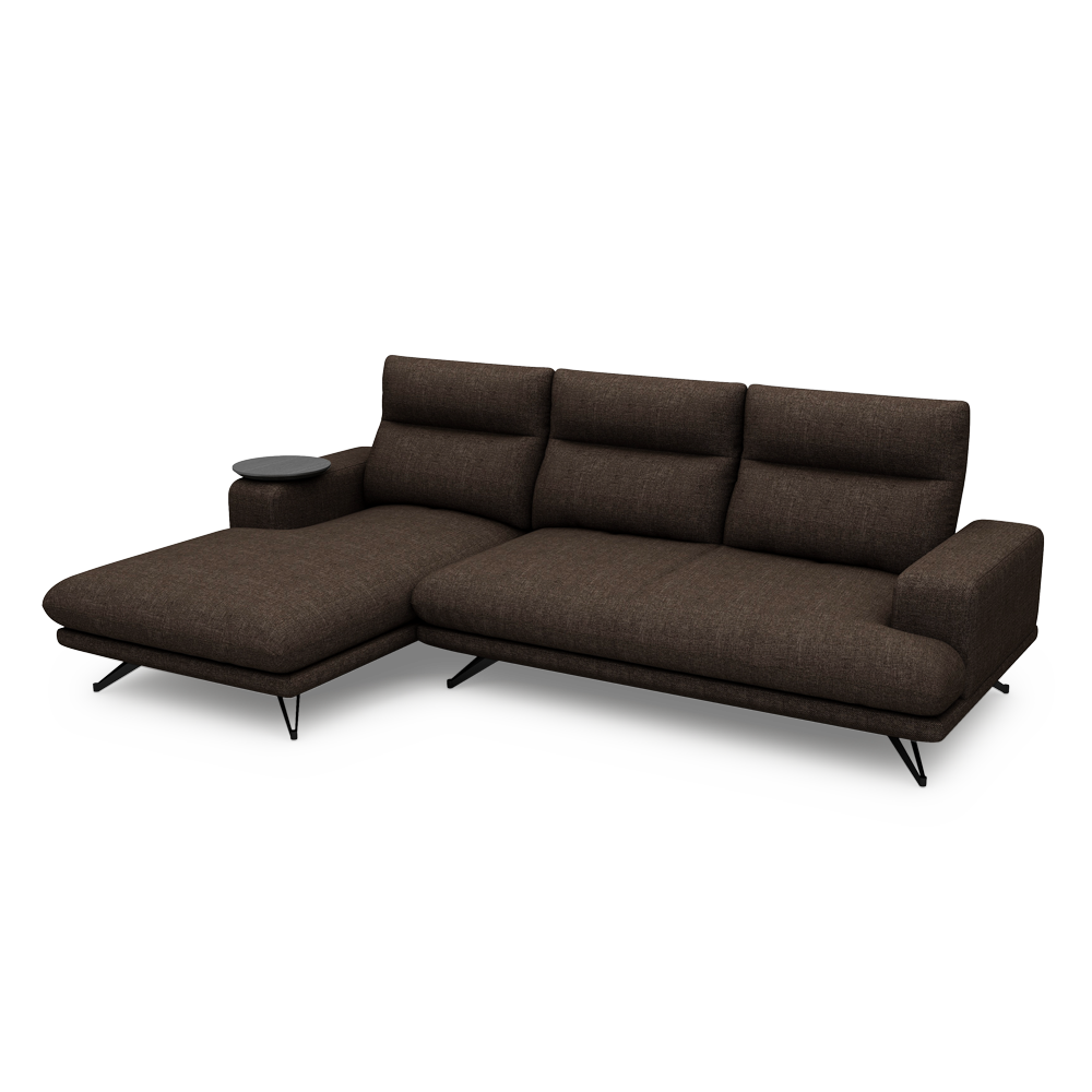 GAVORA – Push-Back Fabric Sofa with Adjustable Backrest (L-Shaped-Left)