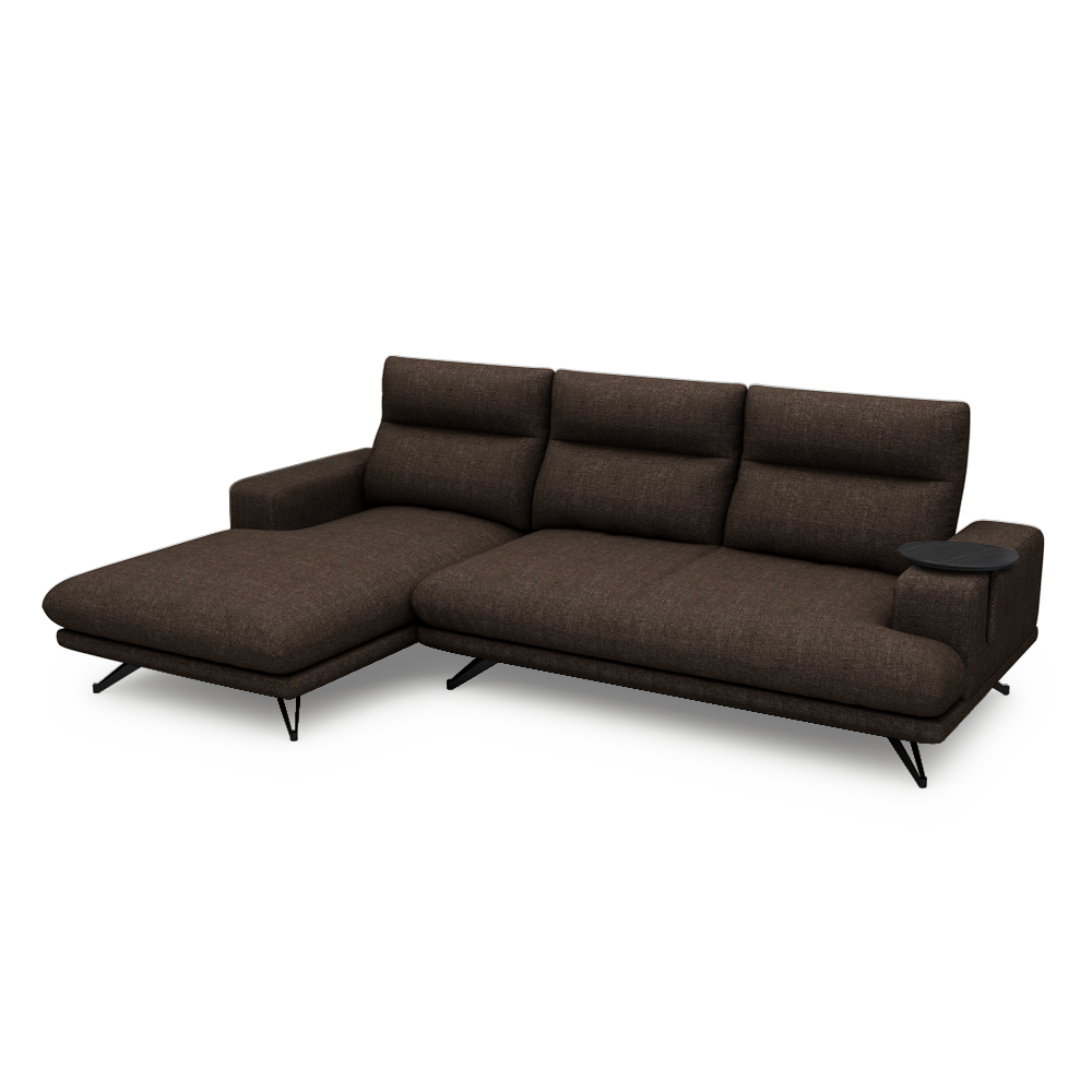 GAVORA – Push-Back Fabric Sofa with Adjustable Backrest (L-Shaped-Left)