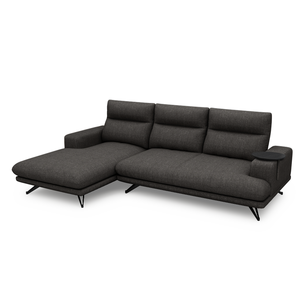 GAVORA – Push-Back Fabric Sofa with Adjustable Backrest (L-Shaped-Left)