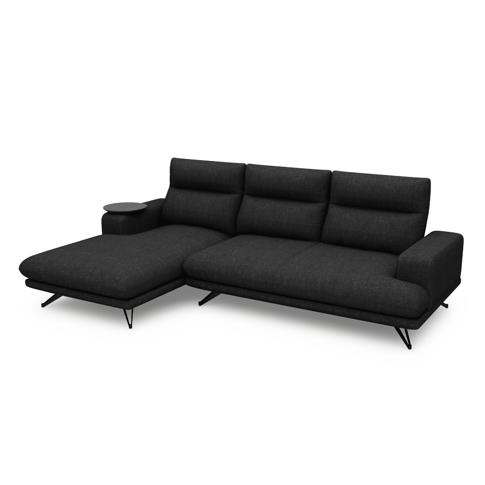 GAVORA – Push-Back Fabric Sofa with Adjustable Backrest (L-Shaped-Left)