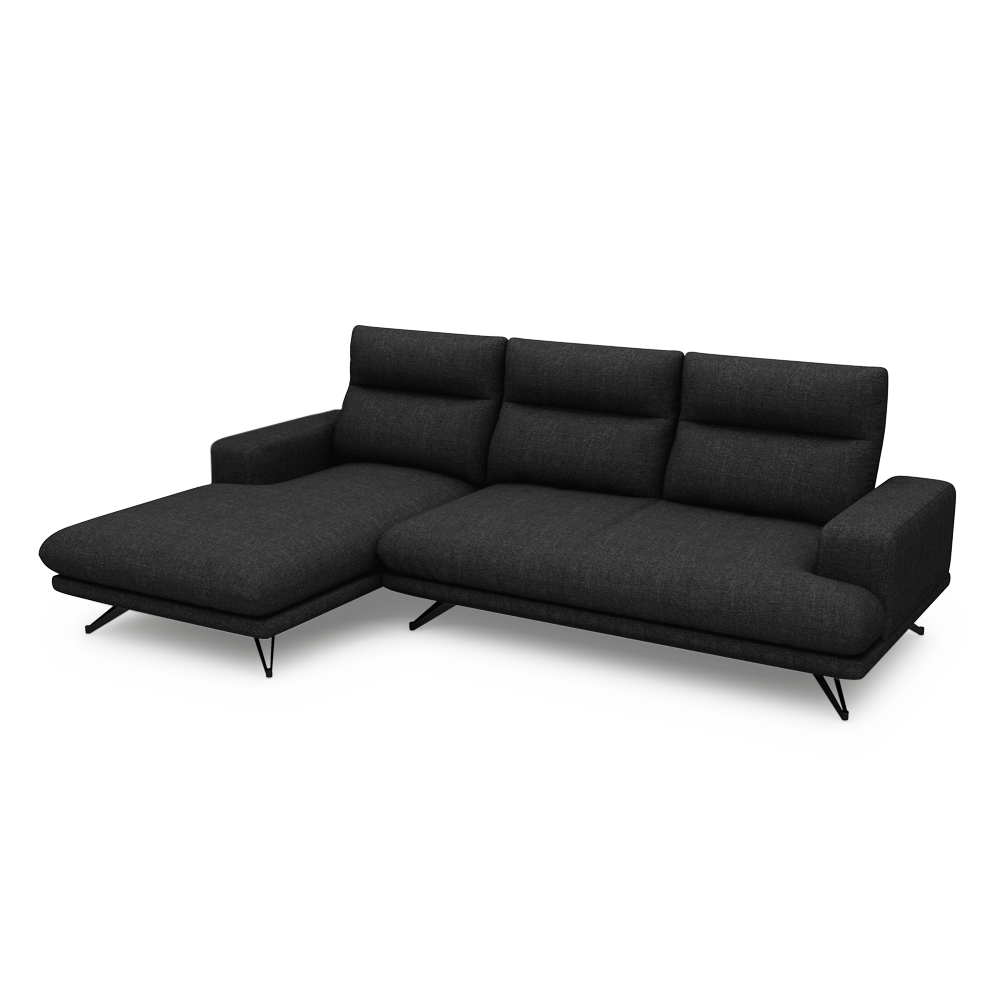 GAVORA – Push-Back Fabric Sofa with Adjustable Backrest (L-Shaped-Left)
