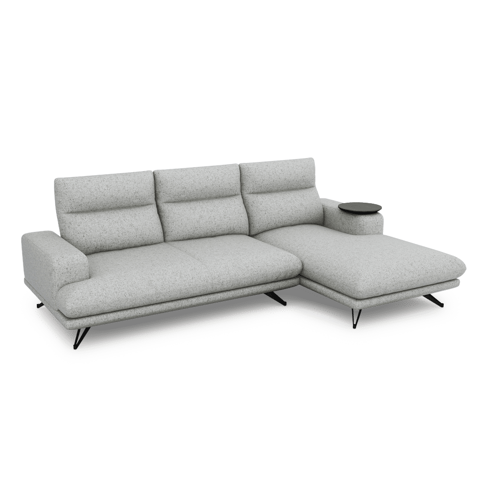 GAVORA – Push-Back Fabric Sofa with Adjustable Backrest (L-Shaped-Right)