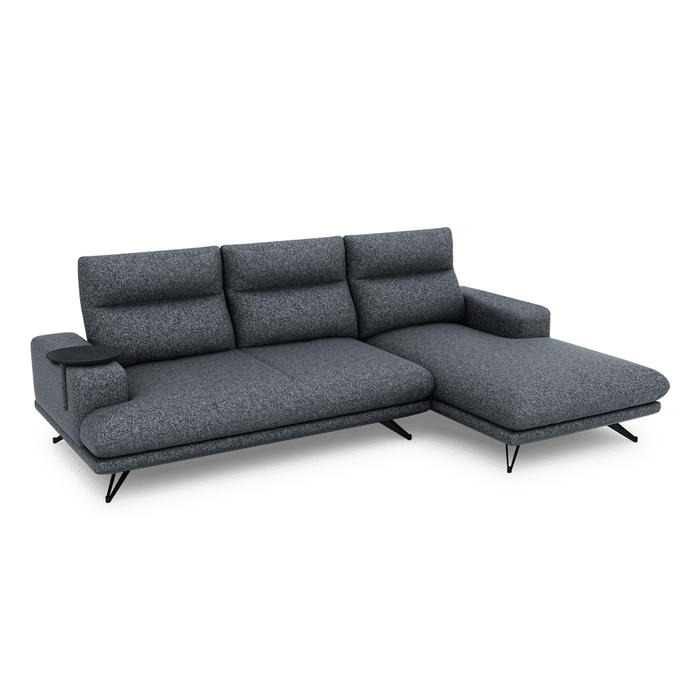 GAVORA – Push-Back Fabric Sofa with Adjustable Backrest (L-Shaped-Right)