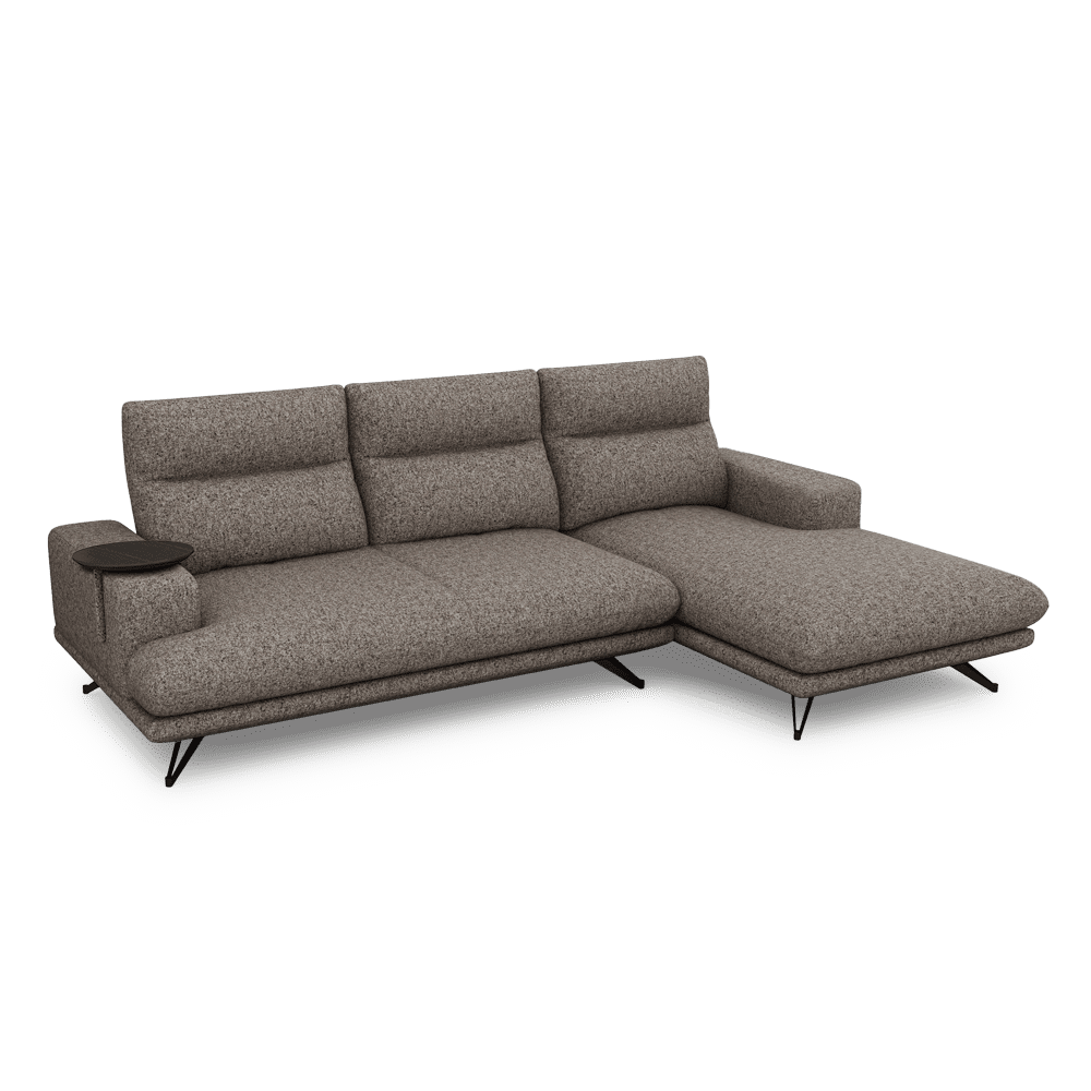 GAVORA – Push-Back Fabric Sofa with Adjustable Backrest (L-Shaped-Right)