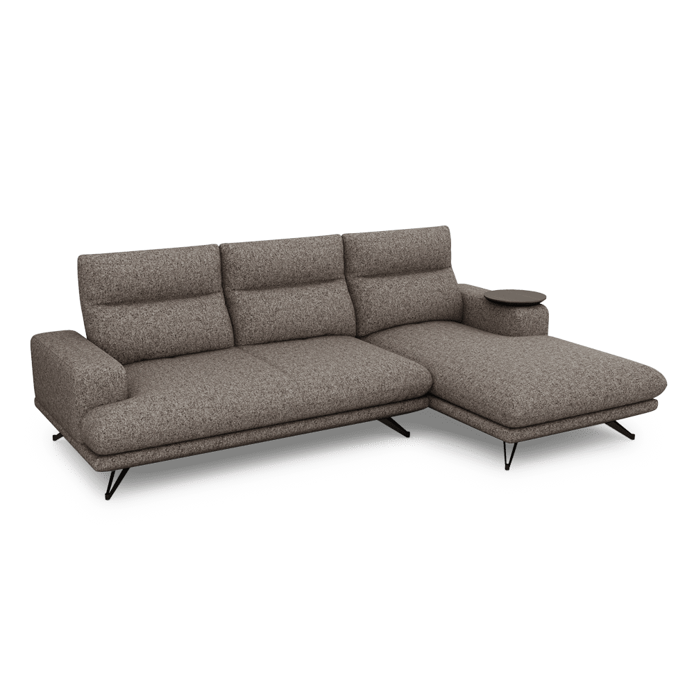GAVORA – Push-Back Fabric Sofa with Adjustable Backrest (L-Shaped-Right)