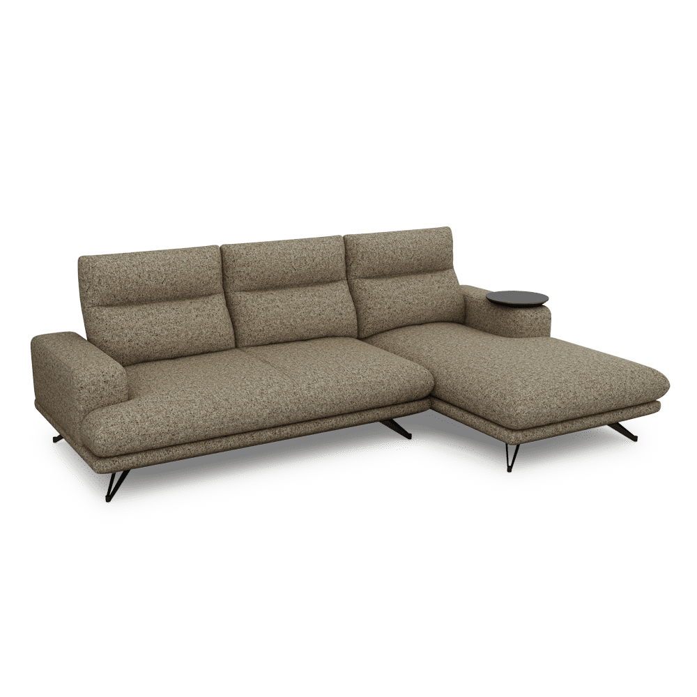 GAVORA – Push-Back Fabric Sofa with Adjustable Backrest (L-Shaped-Right)
