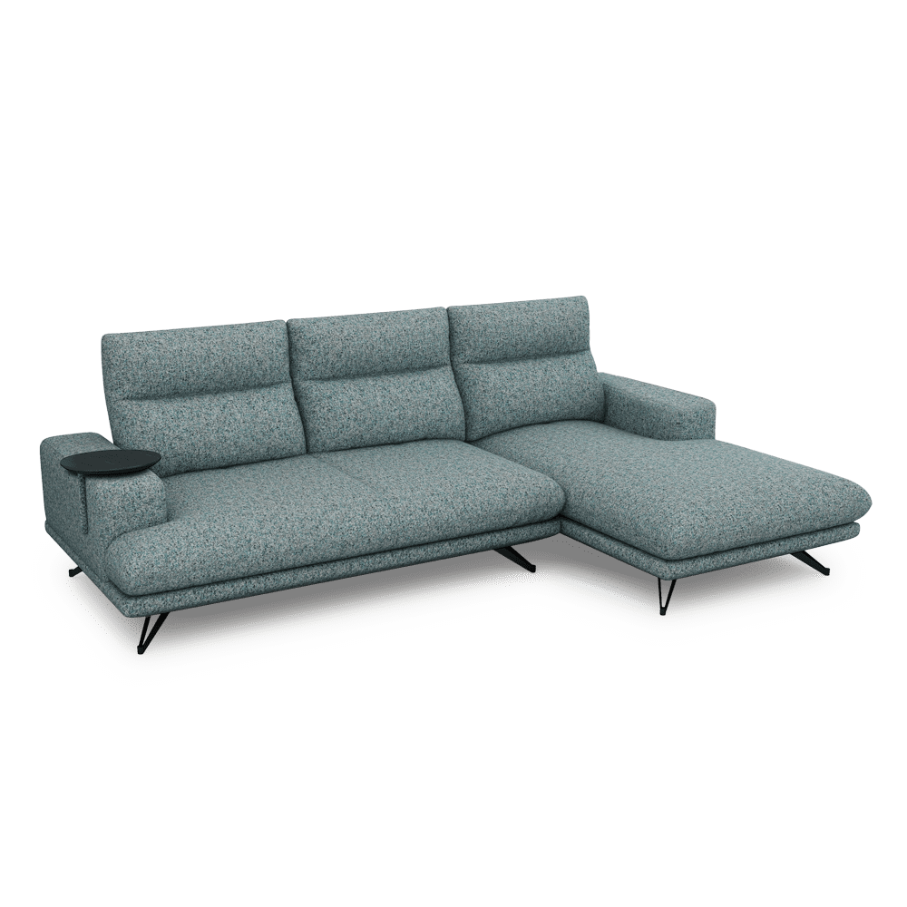 GAVORA – Push-Back Fabric Sofa with Adjustable Backrest (L-Shaped-Right)