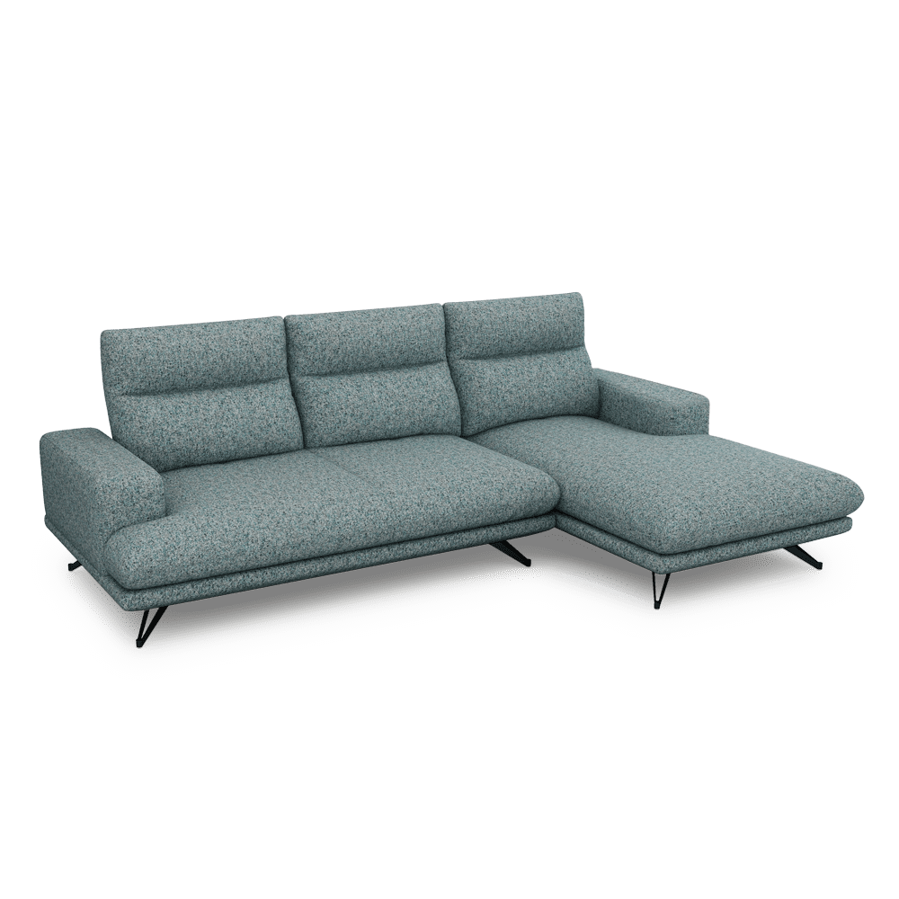 GAVORA – Push-Back Fabric Sofa with Adjustable Backrest (L-Shaped-Right)