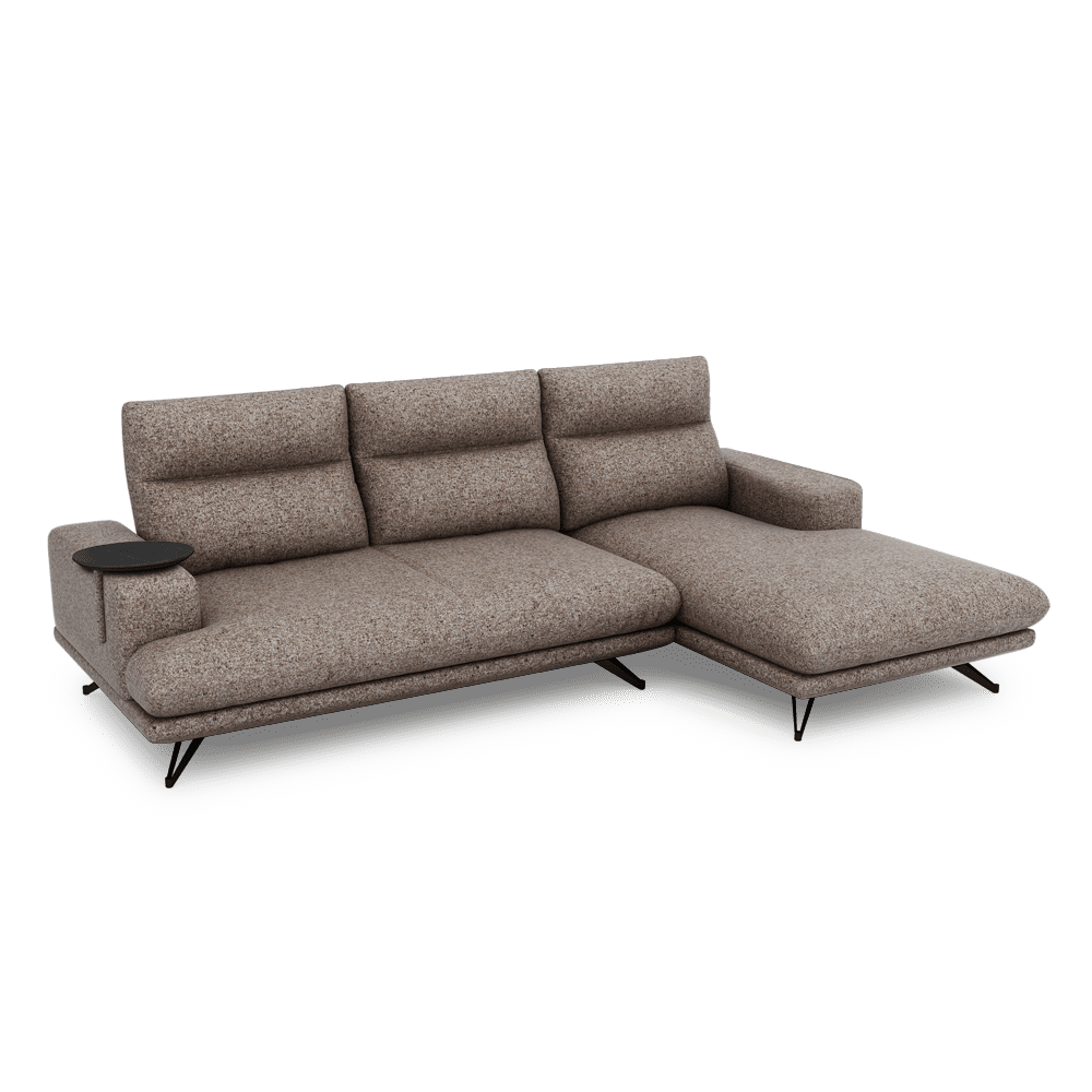 GAVORA – Push-Back Fabric Sofa with Adjustable Backrest (L-Shaped-Right)
