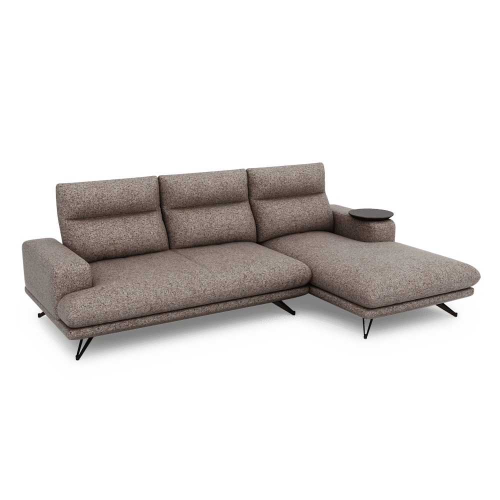 GAVORA – Push-Back Fabric Sofa with Adjustable Backrest (L-Shaped-Right)