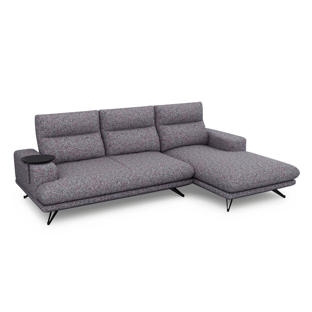 GAVORA – Push-Back Fabric Sofa with Adjustable Backrest (L-Shaped-Right)