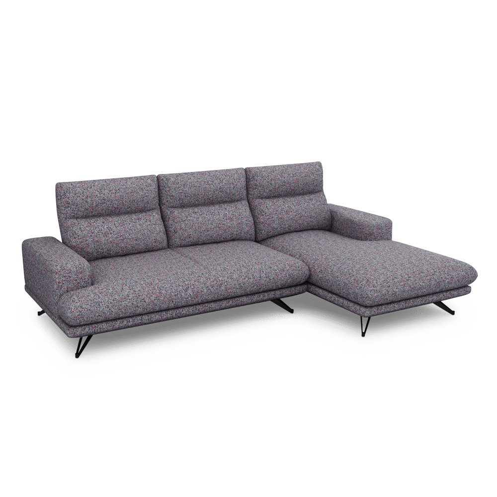GAVORA – Push-Back Fabric Sofa with Adjustable Backrest (L-Shaped-Right)