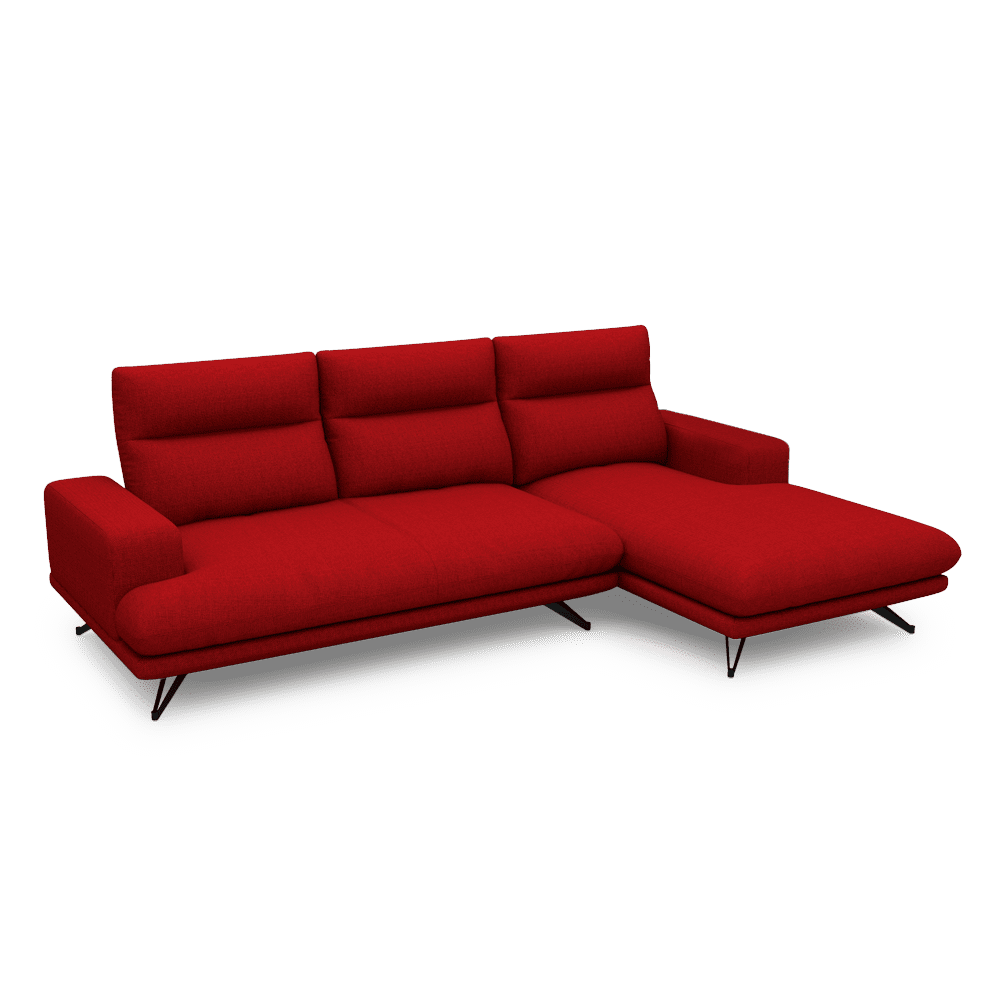 GAVORA – Push-Back Fabric Sofa with Adjustable Backrest (L-Shaped-Right)
