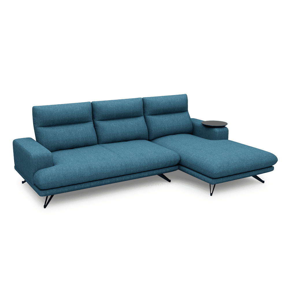 GAVORA – Push-Back Fabric Sofa with Adjustable Backrest (L-Shaped-Right)