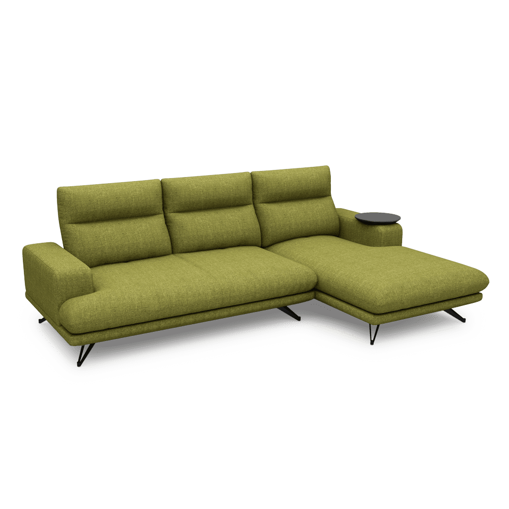 GAVORA – Push-Back Fabric Sofa with Adjustable Backrest (L-Shaped-Right)