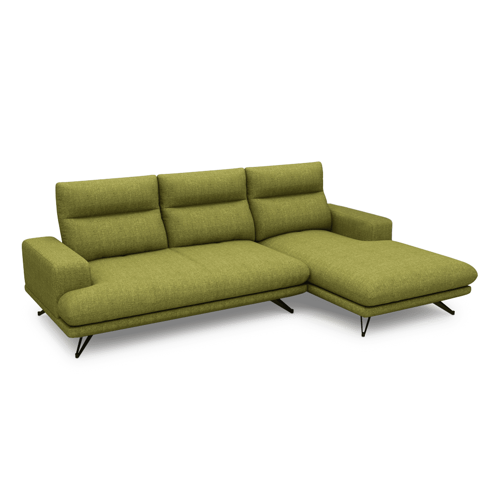 GAVORA – Push-Back Fabric Sofa with Adjustable Backrest (L-Shaped-Right)