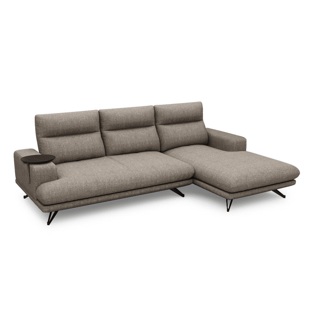 GAVORA – Push-Back Fabric Sofa with Adjustable Backrest (L-Shaped-Right)