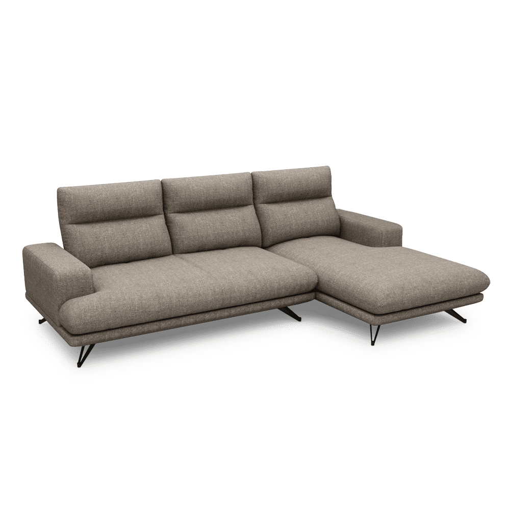 GAVORA – Push-Back Fabric Sofa with Adjustable Backrest (L-Shaped-Right)
