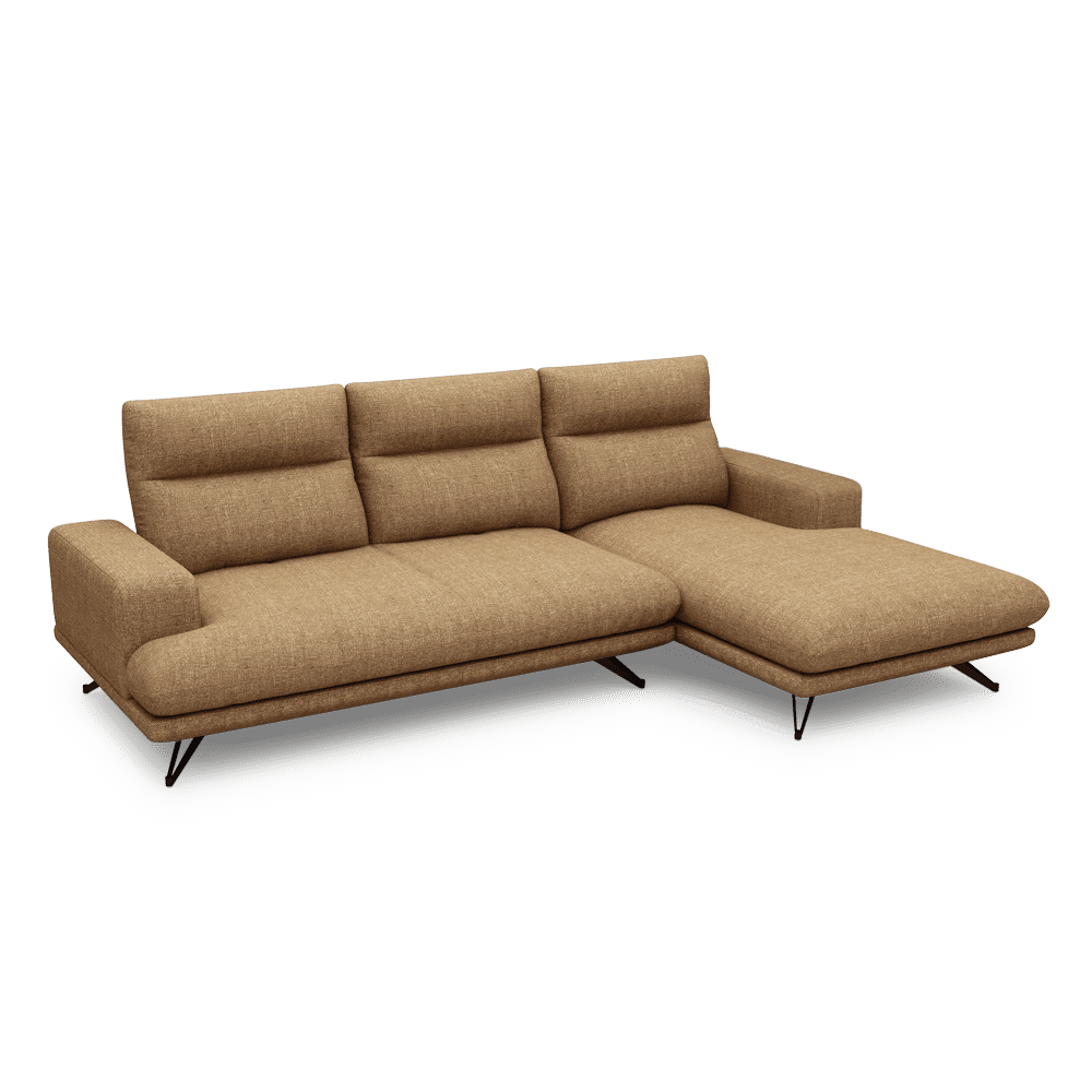 GAVORA – Push-Back Fabric Sofa with Adjustable Backrest (L-Shaped-Right)